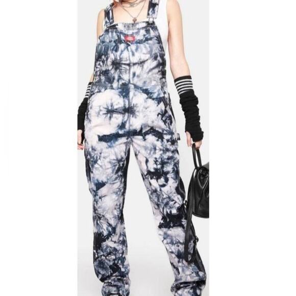 Dickies x Dolls Kill Collaboration Tie Dye Overalls - Picture 1 of 3